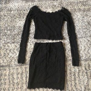 Black 2 piece dress  - sexy lace .